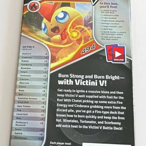 The Pokemon Sword & Shield Victini v Battle Theme Deck - Picture 2 of 3
